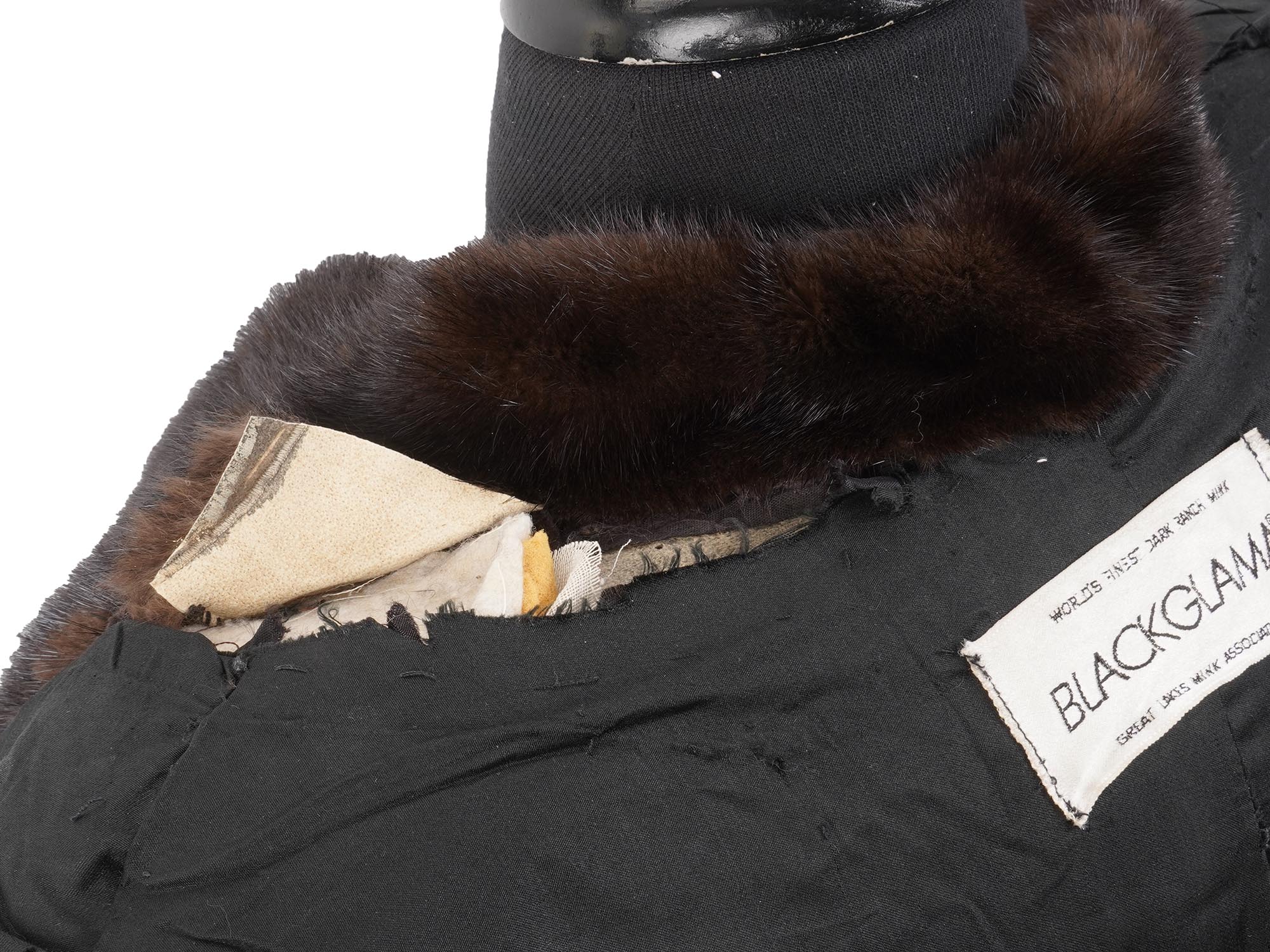 VINTAGE DARK WOMENS BLACKGLAMA MINK FUR COAT PIC-6